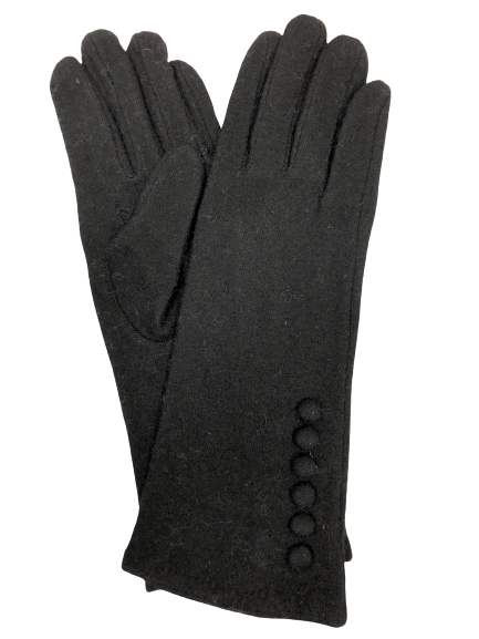 PK-F1326-1 Перчатки (чёрные, 7,5, женские, 80% шерсть, 20% нейлон, Mario Spado)