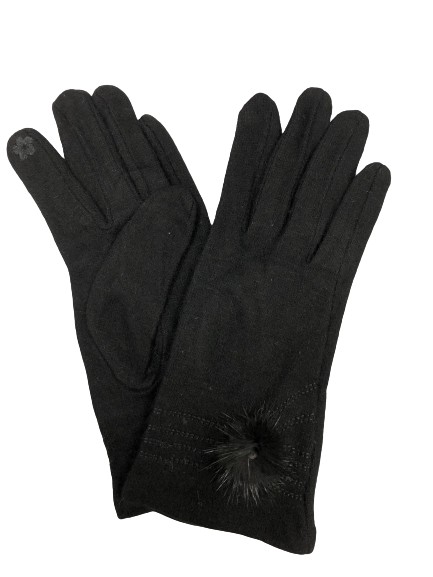 18DY03011 Перчатки (чёрные, 7,5, женские, 70% шерсть 30% пэ, Mario Spado)