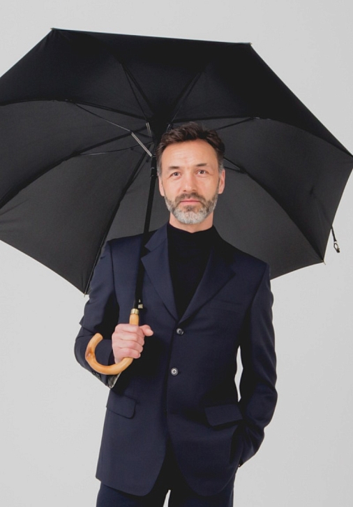 Мужской зонт-трость полуавтомат от бренда Flioraj. 