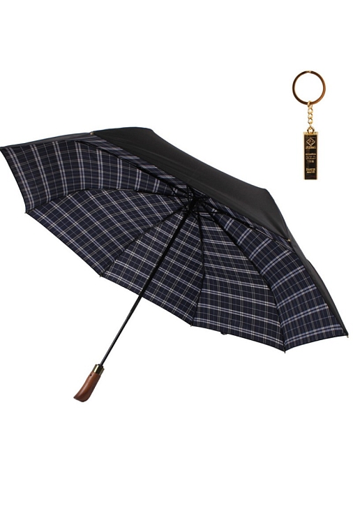 Классический двусторонний мужской зонт-автомат в 3 сложения от бренда Flioraj